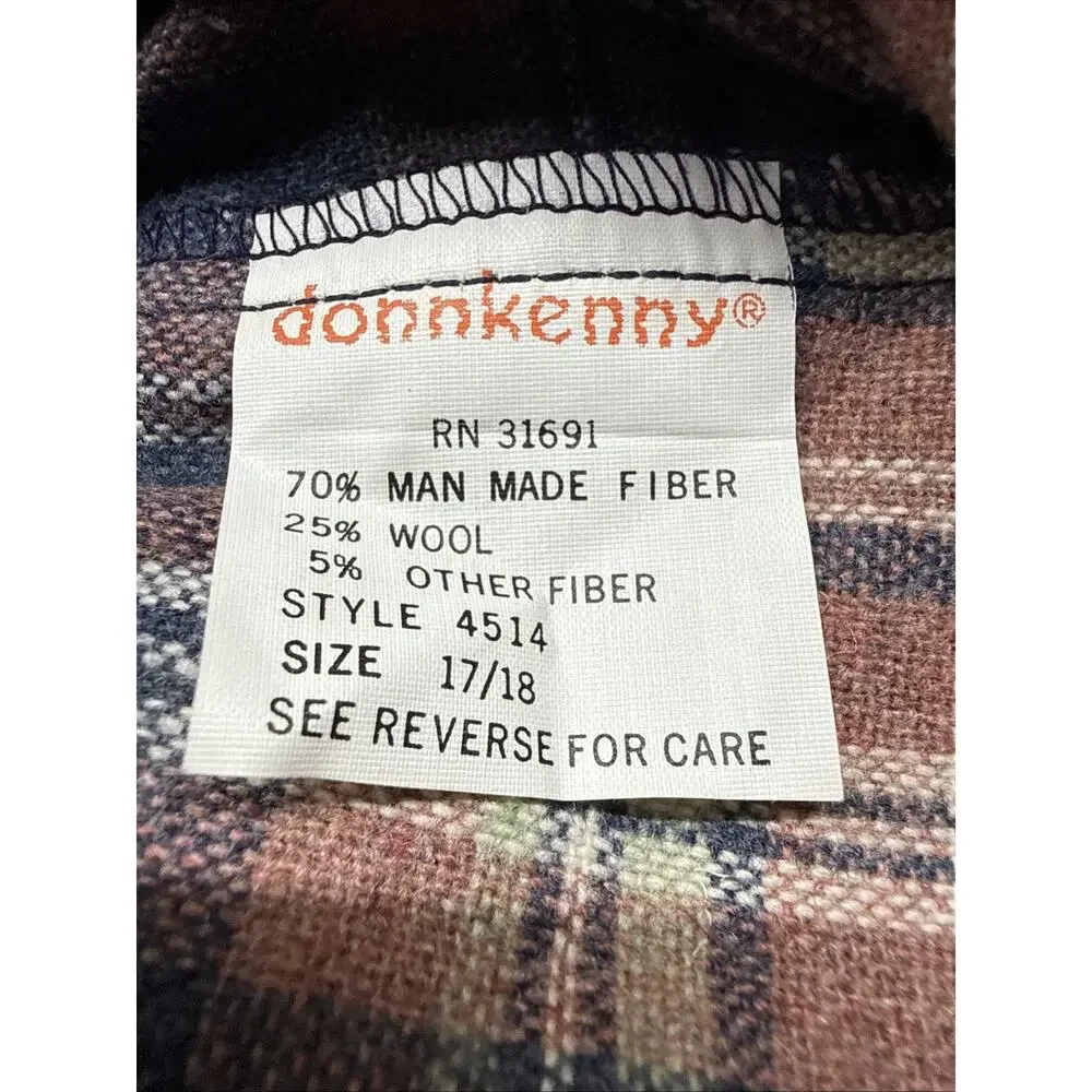 VTG 80’s Donnkenny Women's Wool Blend Plaid Midi Skirt Preppy Size 17/18